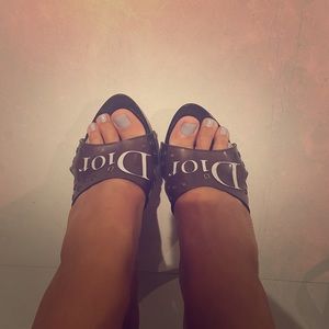 Christian Dior back slip-on heels size 40